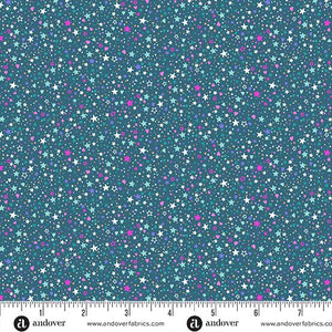 Andover Fabrics Fairy Dust Teal Sparkle MU-053-T