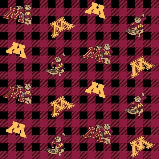 Benartex Fabrics NCAA- Minnesota Gophers Buffalo Plaid  MIN1178