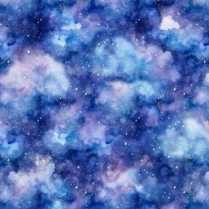 QT Fabrics Aurora Clouds Dark Blue 30593-W