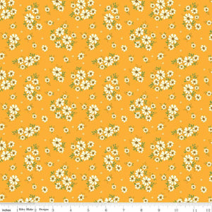 Riley Blake Designs Autumn Afternoon Dasies Saffron  C14872