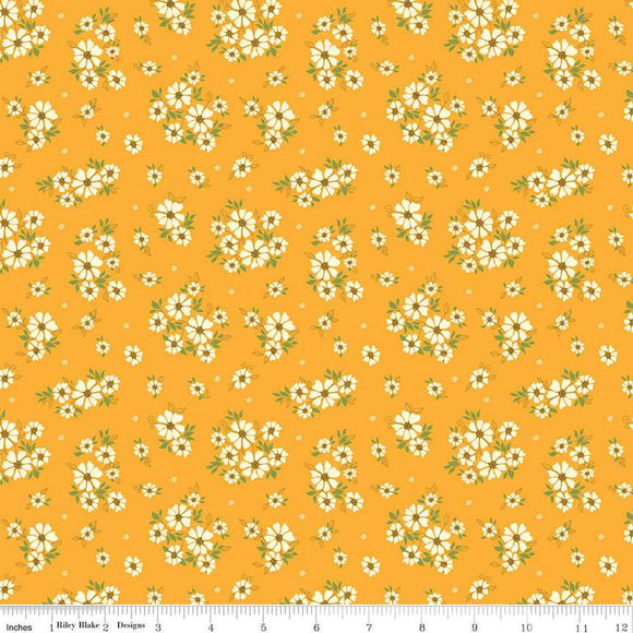 Riley Blake Designs Autumn Afternoon Dasies Saffron  C14872