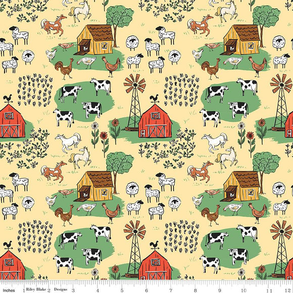 Riley Blake Designs Farm Livin Main  Sunshine  C15180-SUNSHINE