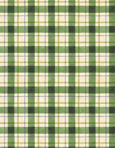 Wilmington Prints Sunflower Splendor Plaid Cream/Green  3023-83332-277