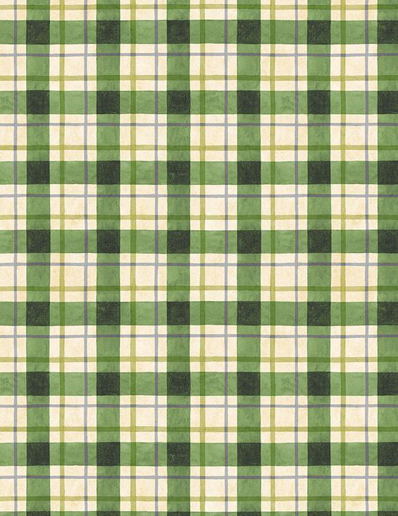 Wilmington Prints Sunflower Splendor Plaid Cream/Green  3023-83332-277